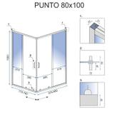 Cabina doccia Rea Punto Black 80x100