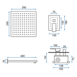 Slēptās dušas komplekts FENIX Gold + BOX