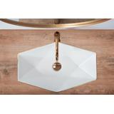 Lavabo da appoggio Rea Vegas White Rose Gold Edge