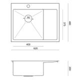 Stainless steel sink RUSSEL 116 Copper