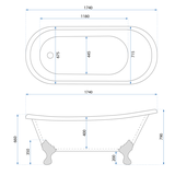 Окремо стояча ванна Rea Sparta 175