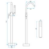 Vloeren  badmengkraan Rea Mono Black