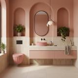 Umywalka nablatowa Rea DUO Sweet Pink Matt