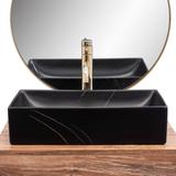 REA Inga melna marmora matēta galda virsmas izlietne