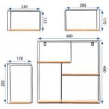 Zestaw 4 półek ściennych LOFT Metalowe Industrial CFZL-TSF011