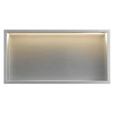 bathroom shelf LED 30x60  steel brush