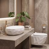 Zestaw Misa WC REA Gustavo Rimless podwieszana + Umywalka nablatowa Maya
