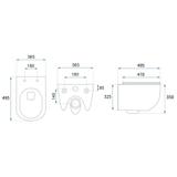 toilet bowl REA Carlo Mini Rimless Ecru