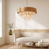 LAMPA WISZĄCA KRYSZTAŁOWA APP1942-3CP 50cm ZŁOTA