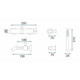 Смесител за вана Rea Lungo Grip Brush Copper