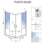Rea Punto 80x80 douchewand