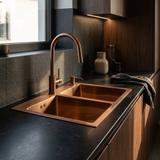 Plieninė kriauklė Toby BRUSH COPPER