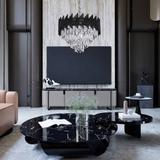 Lampa Wisząca z Kryształami G063-CP 50cm Czarna