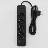 Listwa zasilająca Przedłużacz 4 gniazda + 2x USB-A + USB-C JNH021-4A Czarny