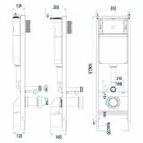 Concealed WC Frame Set Slim 024N with Titan Button