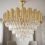 Lampa Wisząca z Kryształami SWE100-CP 60cm Złota