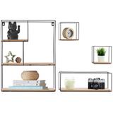 Zestaw 4 półek ściennych LOFT Metalowe Industrial 391883