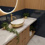 Umywalka nablatowa Basaro Sara Gold / White