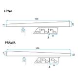 Spádová lišta sprchovej vaničky 100 cm Brush Copper