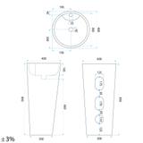 νιπτήρας δαπέδου κεραμικός/ μαρμάρινη όψη  Blanka Savana Matt  Μ: 40 x Π 40 Ύψος 85 Βάθος 14,5 εκ