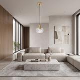 Lampa Sufitowa Wisząca Szklana Kula APP902-1CP Złota