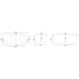 Akrilna stenska kad OLIMPIA 170 cm