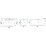 Akrilo kampinė vonia SYDNEY BELLANTO LEFT 150cm