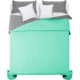 Narzuta dwustronna pikowana Diamante Mint / L.Grey