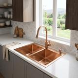 Plieninė kriauklė Toby BRUSH COPPER