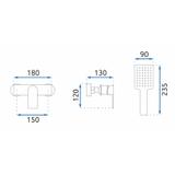 Torneira de chuveiro preta REA URBAN com monofone
