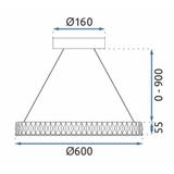 Lampe LED MS002-CP ROSE GOLD 60cm
