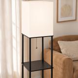 Lampa Stojąca Podłogowa JNH050-1F White z półkami