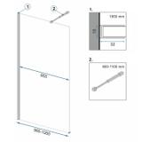 Τοίχος ντους Rea Aero Matt Black 100