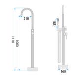 Frei stehende Armatur Rea Lungo Copper