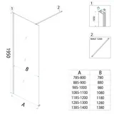 Paravan de dus Rea Flexi Grey / Gold 100