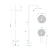 Kit de douche avec thermostat Lungo Diamond Gold Brush