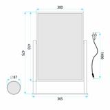 LUSTRO LED LUMI Black 30x40cm