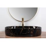 Aufsatzwaschbecken Rea Nadia Black Marble Shiny