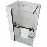 Душова стінка Rea Aero Black Mat 80 з полицею Evo