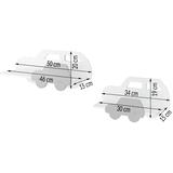 Półki auta zestaw 3 szt. białe