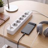 Listwa zasilająca Przedłużacz 5 gniazd + 2x USB-A + USB-C JNH022-5A Biały