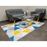 Dywan nowoczesny Geometric Blue Yellow