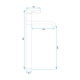 Maišytuvas praustuvui Rea Serra Brush GOLD high Auksinis mažas