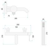Bathroom faucet Rea Lungo Diamond Brush Copper