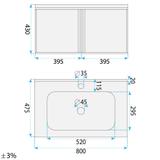 Badkamermeubelset met wastafel Gama T25023 KJM 80CM
