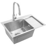 Stainless steel sink Fin BRUSH NICKEL