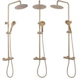 REA VINCENT matēta zelta dušas komplekts ar termostatu