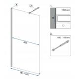 Τοίχο ντους Rea Aero Matt Black 90 με ράφι και κρεμάστρα EVO