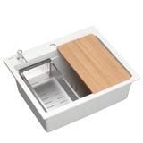 гранитная мойка KURT 110 WORKSTATION White