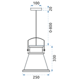 Hängelampe ASTI C Black/ Gold